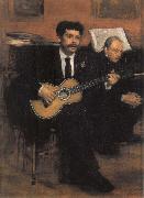 Edgar Degas Lorenzo Pagans Spanish Tenor,and Auguste ge gas,Father of the artist France oil painting artist